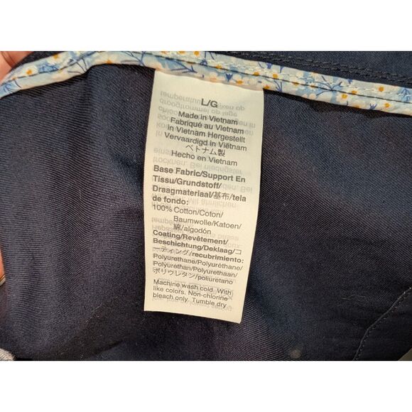 J.Crew Navy Barn Jacket with Liberty Floral Print Fabric, Women's Size L - Picture 12 of 16